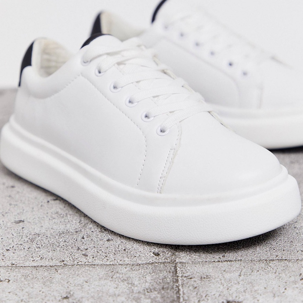 ASOS DESIGN DORO white chunky lace up sneakers - Picture 5 of 7